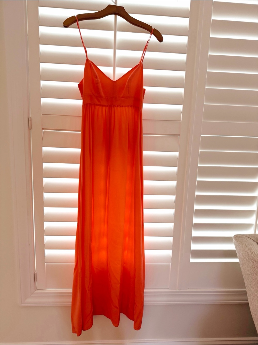 Amanda Uprichard Orange Spaghetti-Strap Maxi Dress